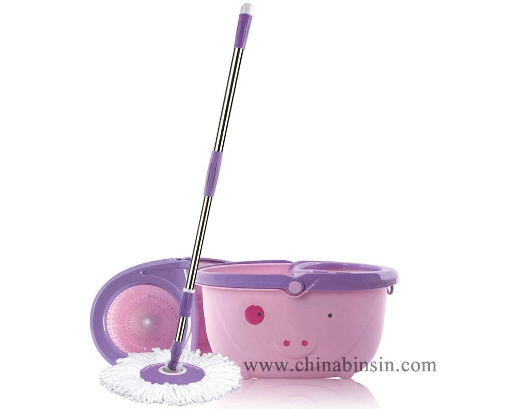 360 rotating mop with cute mop bucket for cleaning 5