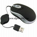 USB Retractable Cable Optical Mouse Mice