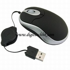 USB Retractable Cable Optical Mouse Mice 4 PC Laptop