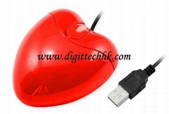 Red Heart USB 3D Optical Mouse Mice for PC/Laptop