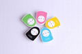 FreeShiping Mini Clip MP3 Player Shield shape Mini Music Players Support 5 Color