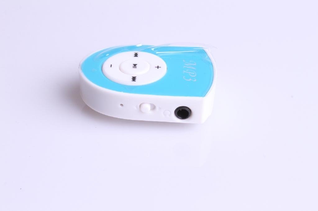 FreeShiping Mini Clip MP3 Player Shield shape Mini Music Players Support 5 Color 2