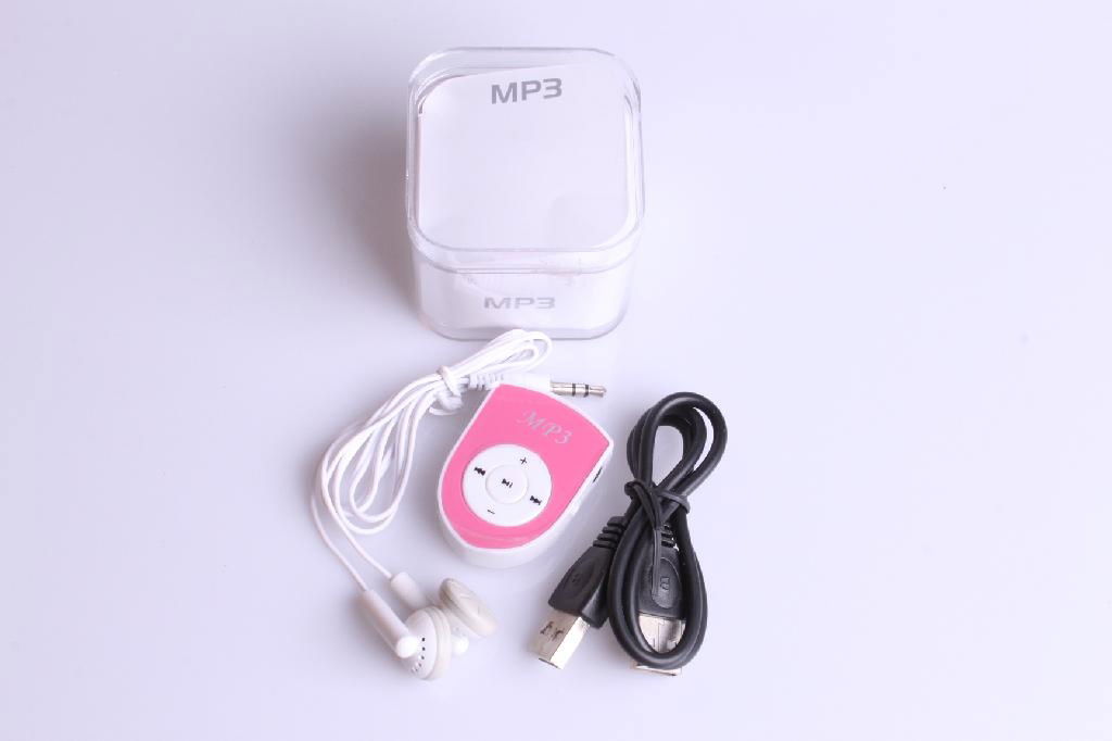 FreeShiping Mini Clip MP3 Player Shield shape Mini Music Players Support 5 Color 4