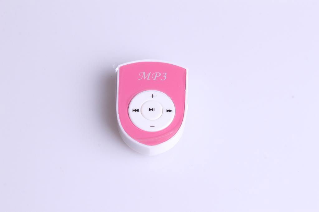 FreeShiping Mini Clip MP3 Player Shield shape Mini Music Players Support 5 Color 5