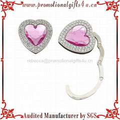 Heart Shape Acrylic Diamond Bag Hanger