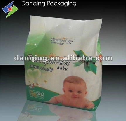 Plastic packaging bag of baby diaper packing