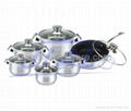 12pcs surgical stainless steel cookware set