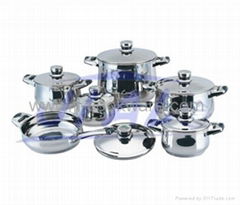 12pcs surgical stainless steel cookware set