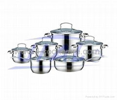 12pcs surgical stainless steel cookware set