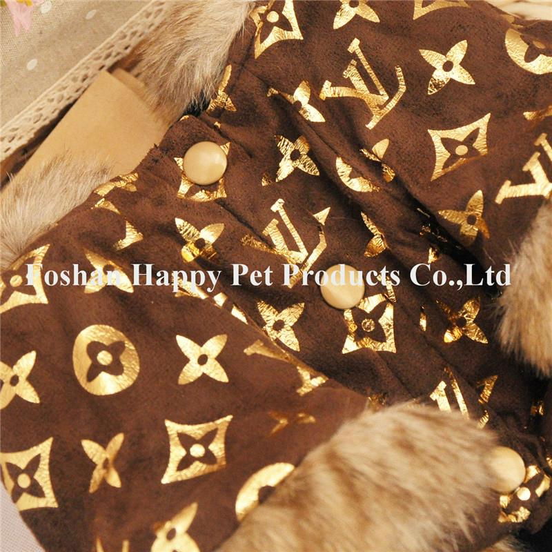 luxury cony fur dog clothes for winter 3