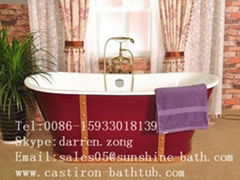 cast iron bathtub with skirt