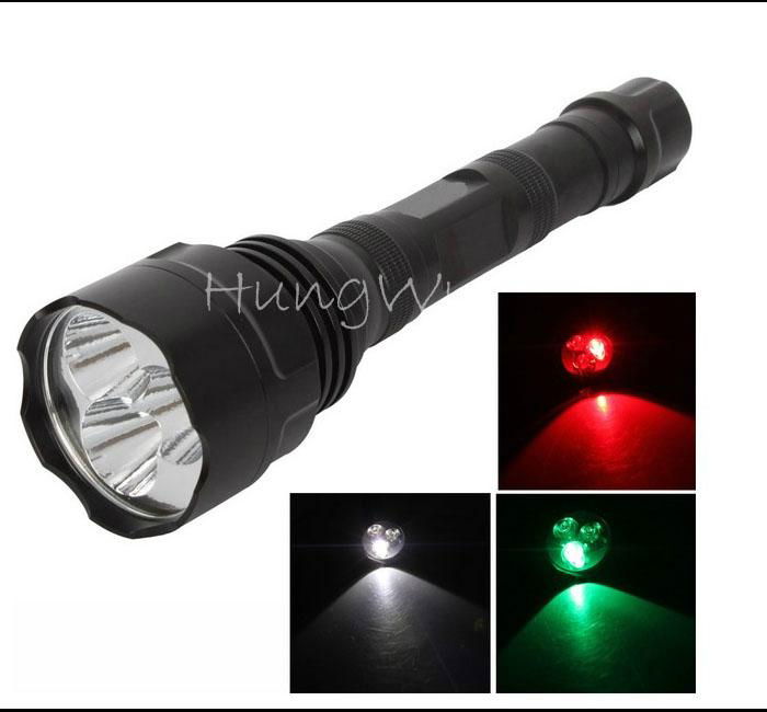 TrustFire handheld torch with multi beam colors