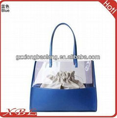 2013 fashion lady's patent Transparent PVC Jelly bag