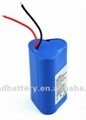 12V 2200mAh 18650 battery pack with 34x36x67mm 3