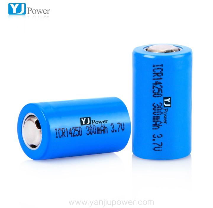 3.7V Cylindrical li-ion battery 14250 with 300mAh