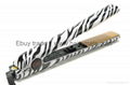 Hot flat ceramic hair straightener in USA Zebra White 1