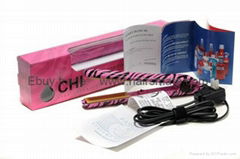 Hot flat ceramic hair straightener in USA Zebra pink