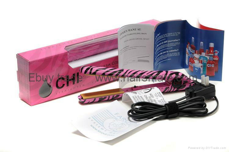 Hot flat ceramic hair straightener in USA Zebra pink 2