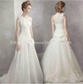  Vera wang one shoulder wedding dress with train design 1