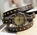 Cow Leather ROLLED GOLD Charm Watch bracelet watch hot in Ebay