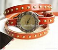 Cow Leather ROLLED GOLD Charm Watch bracelet watch hot in Ebay 4