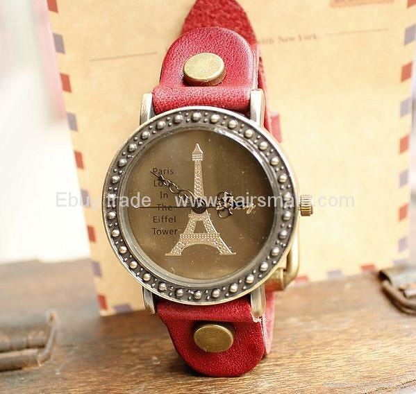 Cow Leather France Eiffel Tower his-and-hers watches  2