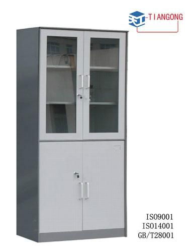 glass door KD metal filing cabinet / locker