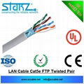 network lan cable ftp cat5e 4pairs solid/strand prue copper cu cca