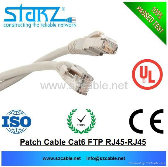 patch cord cable cat6 ftp rj45 pure copper 24awg networking