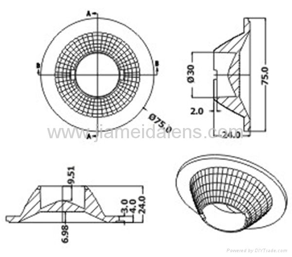 75mm 40 Degree Led Diffuser Lens For Spot Light  2