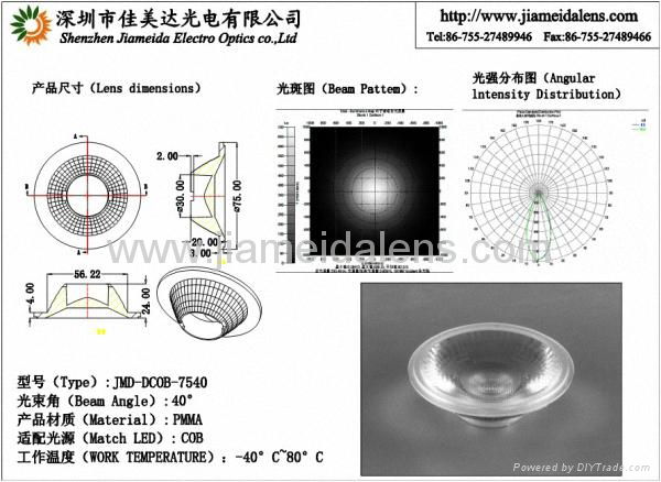 75mm 40 Degree Led Diffuser Lens For Spot Light  3