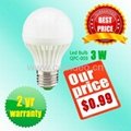 3w LED bulb light with thermal ABS housing only 0.99USD 