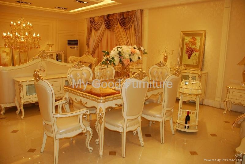 solid Furniture, new style dining room,gold foil decorate