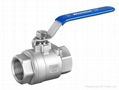 Female Stainless Steel 2pc Ball Valve 3