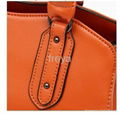 colorful fine orange leather  lady tote bag 4