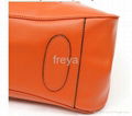 colorful fine orange leather  lady tote bag 5