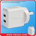 2 USB port  Power Adapter for iphone & ipod 1