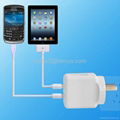 2 USB port  Power Adapter for iphone & ipod 2