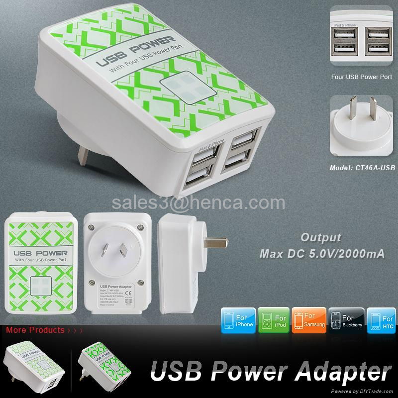 4USB power adapter for mobile phone 5