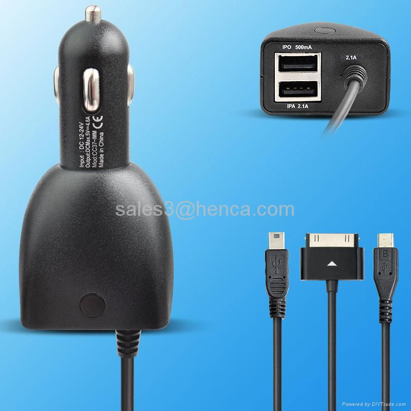 USB port car power charger for ipod 2