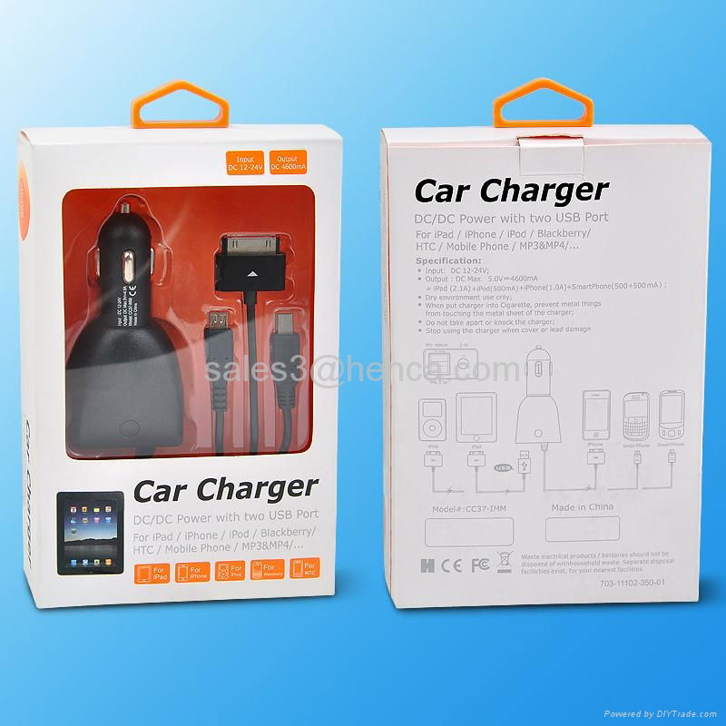 USB port car power charger for ipod 4