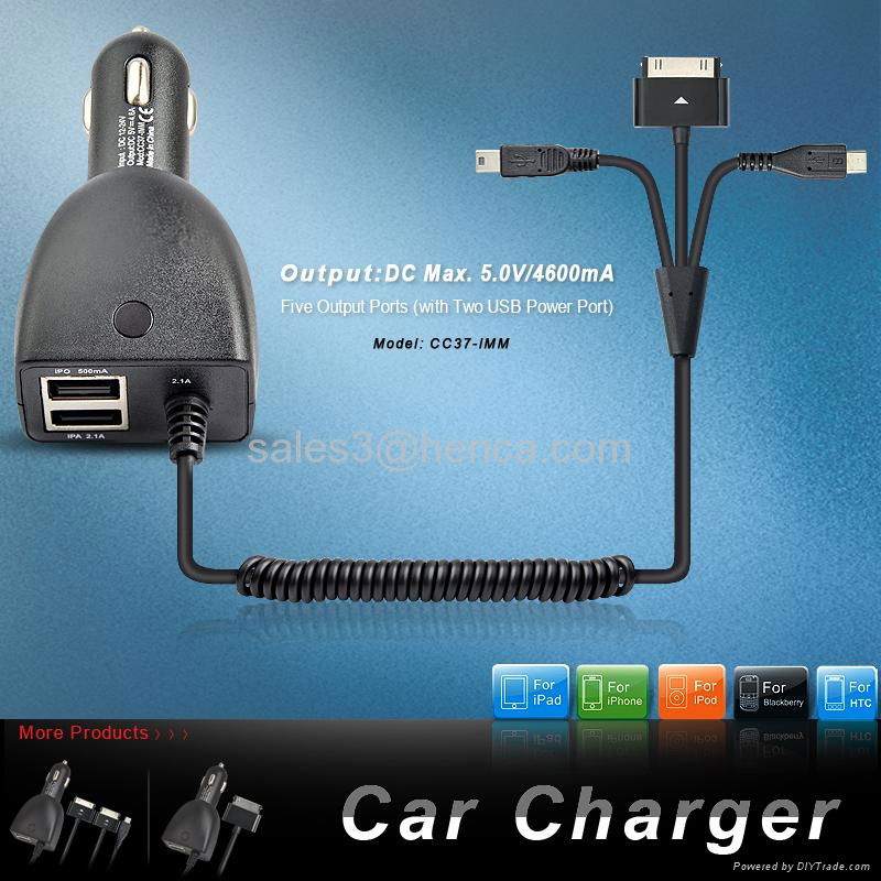 USB port car power charger for ipod 5