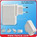 Dual USB Travel Power Adapter with 4