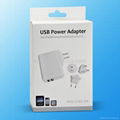 Dual USB Travel Power Adapter with 4 kinds of Plug 4