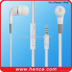 handfree earphone with volume control and mic for iphone