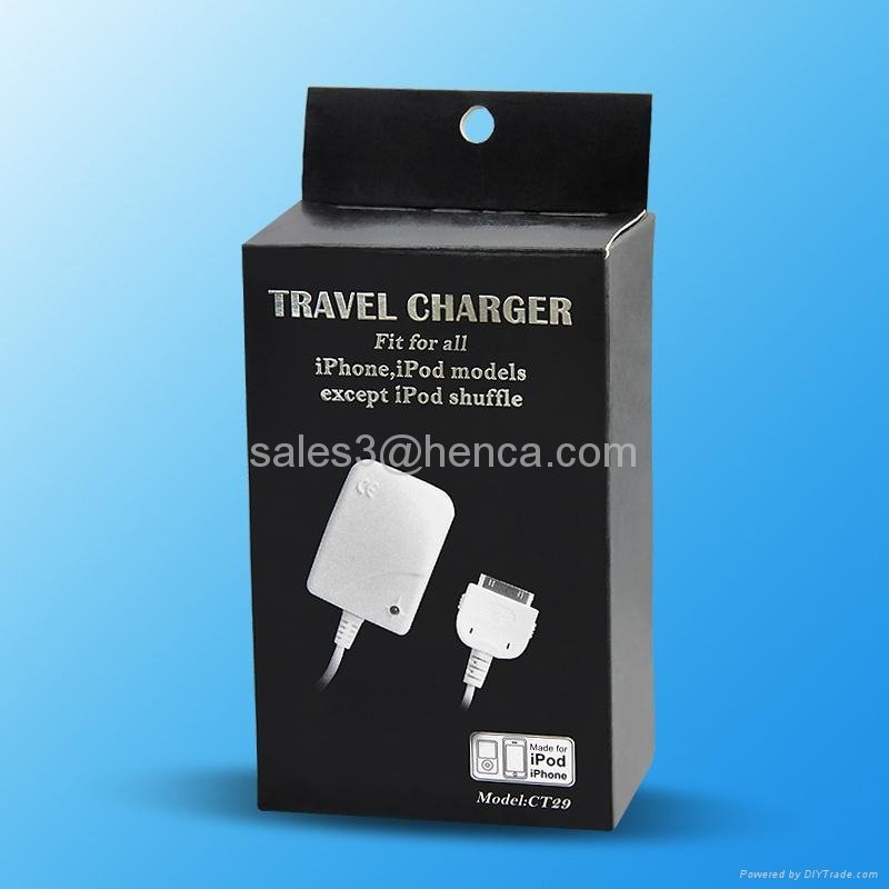 travel charger with 30pin connector for iPhone  4
