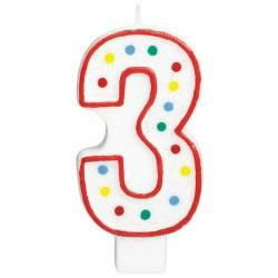 Number Birthday Candle with colour dot 2