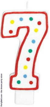 Number Birthday Candle with colour dot 5