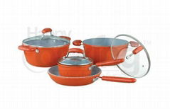 non-stick cookware set fry pan ceramic coating inside