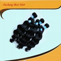 wholesale cheap soft and tangle free wavy virgin brazilian hair weaving 1